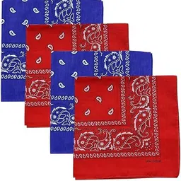 Bodytech 100% Western Design Cotton Paisley Bandana, Handkerchief, Rumaal ["Red","Red","Blue","Blue"] Handkerchief-image-36