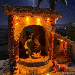 tachyon Holy Night Rotating Resin Nativity Set with Lights & Music Assembled 22 cm Pack of 1 image 2