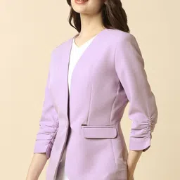 allen solly Women Solid Single Breasted Formal Blazer image 4