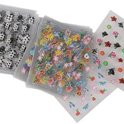trexee 3D Design Self Adhesive Plastic Nail Art Stickers & Stripping Tape- Set of 20 image 2