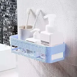 vrdh Self Adhesive Wall Hanging BATHROOM floating Shelf (pack of 2) 1.205 Plastic Wall Shelf image 3