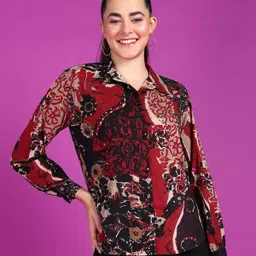 Women Regular Fit Printed Spread Collar Casual Shirt-image-17