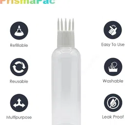 prismapac Hair Root & Scalp Applicator, Empty Container for Oil, Serum, Shampoo & Medicine 100 ml Bottle image 4