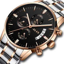 alix Stylish chronograph date display water resistant Analog Watch - For Men 2309 luxury chronograph dial watch image 3
