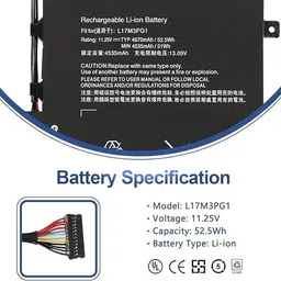 SNI L17L3PG1 L17M3PG1 L17M3PG3 L17C3PG1 Laptop Battery Replacement for Lenovo Legion Y530-15ICH Y7000 2019 3 Cell Laptop Battery image 2