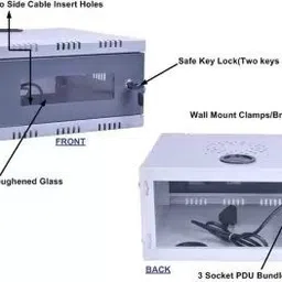 devam DVR Rack 1U CCTV/DVR/NVR Cabinet Box Wall Mount with Lock/Server Rack-Foldable Iron Wall Shelf image 4