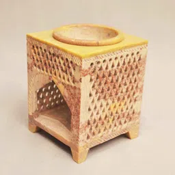 Beige Soapstone Jali Oil Diffuser with Essential Oil by Katkaria Creations image 2