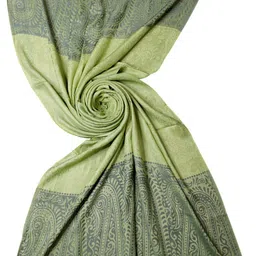 glimmerx Self Design Viscose Women Light Green Fancy Scarf, Scarf, Stole image 3