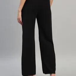 dna crafted with love Women Relaxed Black Cotton Blend Trousers image 3