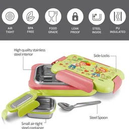 milton Gift Set (Kool Bottle, 404ml; More Meal Tiffin, 600ml), Green 1 Containers Lunch Box image 3