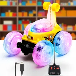 mahi zone Rechargeable Remote Control 360 Degree Stunt Car Music & Lights for Kids_M775-picture-20