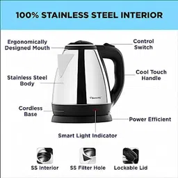 kedari F58_Kettle Extra Large Stainless Steel Electric Kettle with Auto Shut Off Electric Kettle image 2