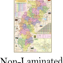 golden paper CHHATTISGARH MAP size : 100x70 cm (40"x28" inch) With Fact & Figure Such Area, Poputation, Sex Ratio, Literacy, Place of Tourist Interest Etc. UPDATE – 2020. Paper Print-picture-27