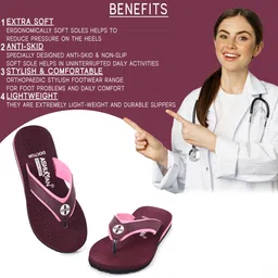 ashuman Doctor Slipper for Women Orthopedics Diabetic Pregnancy Flat soft sole flipflop Women Slippers image 2
