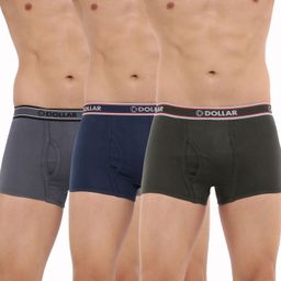 dollar bigboss Pack of 3 Combed Cotton Double Pouch Support Solid Men Trunk-picture-25