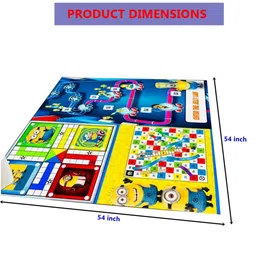 MUREN Kids 3 in 1 Floor Play Mat-Snake & Ladder- Ludo-Town image 2