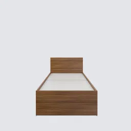 a globia creations Lucas Single Size Bed In Choco Walnut Finish with Left Side Drawer Storage image 4