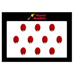Comet Busters 10 Pcs Embellished Reusable Oval Designer Bindis - Red-picture-9