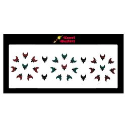 Comet Busters 28 Pcs Reusable Designer Bindis - Maroon & Green-picture-28