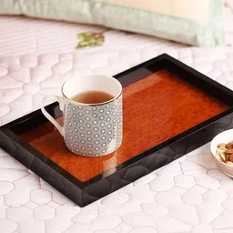 perenne design Circa Saffron & Black Wood Serving Tray image 1