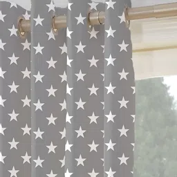 OASIS Grey & White Geometric Printed Window Curtain image 3