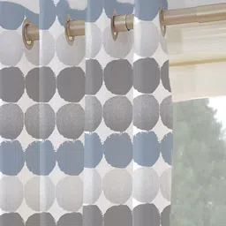OASIS Grey and Blue Geometric Printed Window Curtain image 2