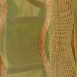 Homefab India Wavenet Camel Brown & Gold-Toned 2 Pieces Self Design Sheer Window Curtains image 3