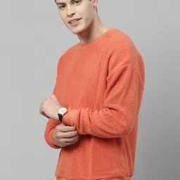 mast & harbour Men Full Sleeve Solid Sweatshirt image 3