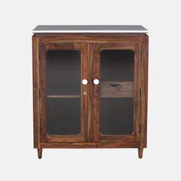woodsworth from pepperfry Amalfi Sheesham Wood Bar Cabinet In Provincial Teak Finish image 5