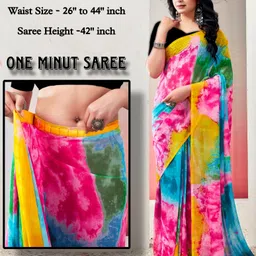 Ready to Wear Printed Bollywood Georgette Saree-image-47