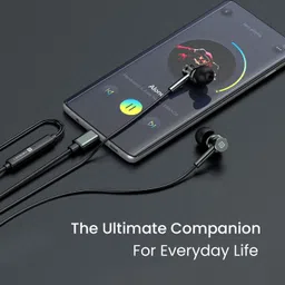 portronics Tune C Type C Earphone with mic, In-Line Controls, 1.2M Tangle Free Wired Headset image 4