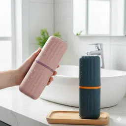 zenzone Travel Toothbrush Organizer with Toothpaste Box Toothbrush Case image 2