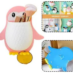 webdealz Plastic Penguin Design Wall Mounted Storage Organizer for Bathroom/Kitchen Etc x3.585 Storage Basket image 5