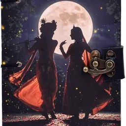nizam handcraft Handmade Radha krishna Printed Cardboard Journal Diary with Buckle Lock A5 Diary Unrulled 200 Pages-picture-34