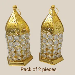 hdh L 2 Gold Iron Hanging Lantern image 2