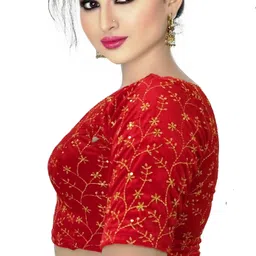 pu fashion Round Neck Women Blouse image 3