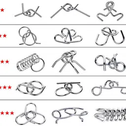 augen Metal Wire Brain Teaser Puzzle Set IQ Tester Fidget Toys for Kids & Adults (E) image 5