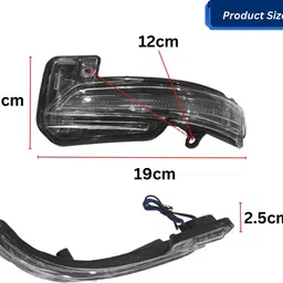 apsmotiv Side Mirror Indicator light for Toyota Innova Crysta mirror - Black / Right+Left Car Dash Indicator Lamp image 2