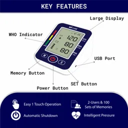 ADICARE USB BP Monitor BP Machine Blood Pressure Monitor Machine Automatic Digital Electronic Blood Pressure Monitor Bp Monitor with LCD Display& Accurate Readings Bp Monitor image 3