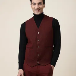 fabindia Woven Men Waistcoat-picture-21