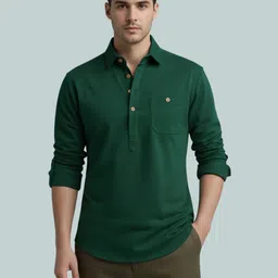 vashuqi Men Solid Cotton Blend A-line Kurta-picture-36