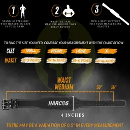 harcos Premium Leather Gym Belt for Bodybuilding,Squatting,Lower Back Support Back Pain Back / Lumbar Support image 5