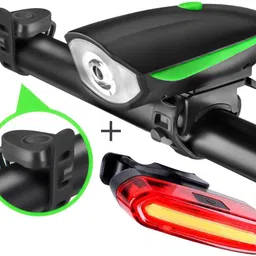 nsv Rechargeable Cycle Horn with Light with Rechargeable (Blue + Red) Cycle tail light LED Front Rear Light Combo-picture-18