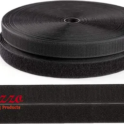 aezzo Black Velcro Hook + Loop Sew-on Fastener tape roll strips 3 Meter Length 1 Inch (25mm) Width. Use in Sofas Backs, Footwear, Pillow Covers, Bags, Purses, Curtains etc. (3Meter Black) Sew-on Velcro image 2