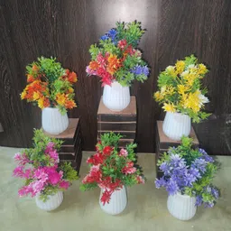 jaymaa collection Artificial Flower Green With Pot For Home ,Office And Garden Decor Multicolor Wild Flower Artificial Flower with Pot image 3