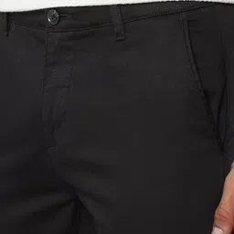 flying machine Men Slim Fit Black Cotton Blend Trousers image 4