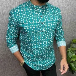 randomstyle Men Printed Cotton Blend Straight Kurta image 2