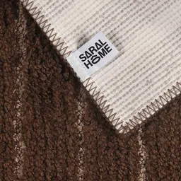 saral home Brown Geometric Microfibre 24x16 Inches AntiSkid Bath Mat image 5
