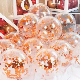 bash n splash Solid Super Quality Ballon 10 Pc Confetti Balloon Rose Gold with 2 Ribbon Balloon image 5
