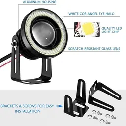 motoroys Car COB LED Projector Light Car with Angle Eye Projector X146 Headlight Car LED for Maruti Suzuki (12 V, 20 W) image 5